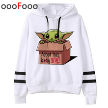 Load image into Gallery viewer, 2020 The Mandalorian New Movie Funny Cartoon Hoodies Men Kawaii Baby Yoda Star Wars Sweatshirt Hip Hop Streetwear Hoody Male