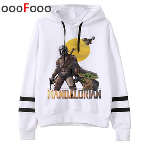 2020 The Mandalorian New Movie Funny Cartoon Hoodies Men Kawaii Baby Yoda Star Wars Sweatshirt Hip Hop Streetwear Hoody Male