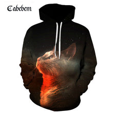 Load image into Gallery viewer, 1New shelves cute cat hoodie 3D sweatshirt ladies men kawaii black cat hoodie animal autumn hooded pullover funny streetwear