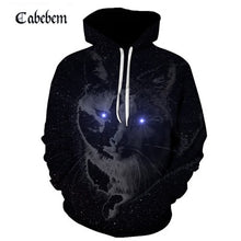 Load image into Gallery viewer, 1New shelves cute cat hoodie 3D sweatshirt ladies men kawaii black cat hoodie animal autumn hooded pullover funny streetwear