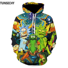 Load image into Gallery viewer, TUNSECHY Brand Cosmos 2018 Fashion Brand 3D hoodies cartoon rick and morty print Women/Men Hoody casual hooded sweatshirts